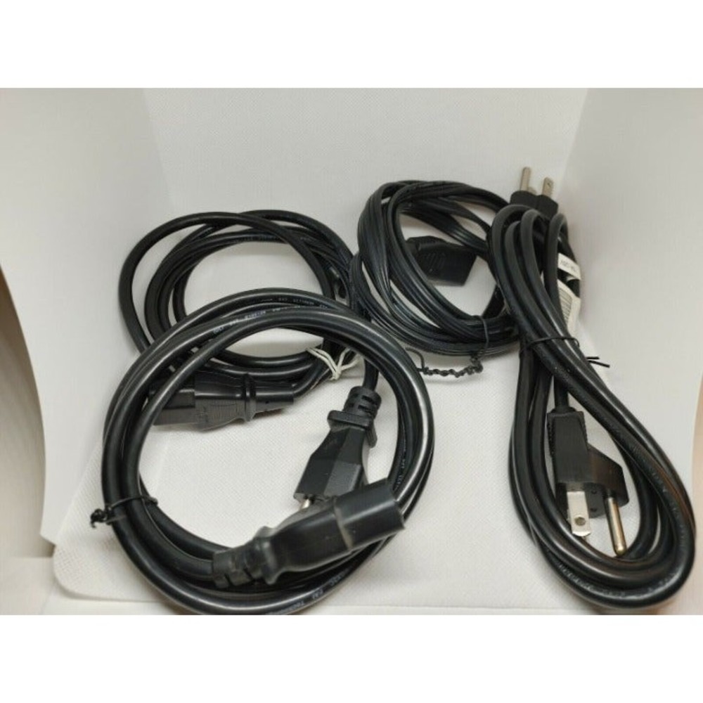 Lot Of 4 AC Power Cable Deskpact Monitor Supply 3-Prong Line 110 V US General